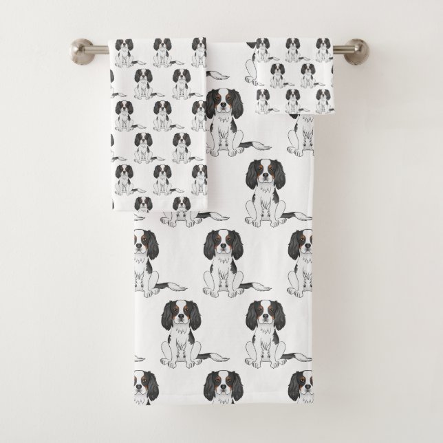 Motif de chien Cavalier King Charles Spaniel trico (En situation)