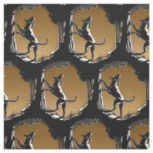 Motif de chien de chasse de tissu de tissu d'art