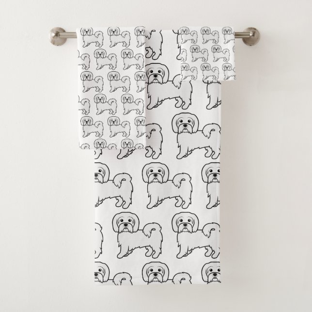 Motif de chien de dessin animé mignon Coton de Tul (En situation)