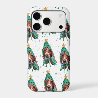 Motif de chien de race Basset Hound étoiles Noël