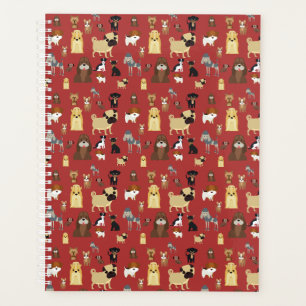 motif de chiens arrière - plans rouges.