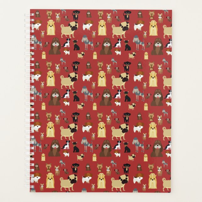motif de chiens arrière - plans rouges. (Devant)