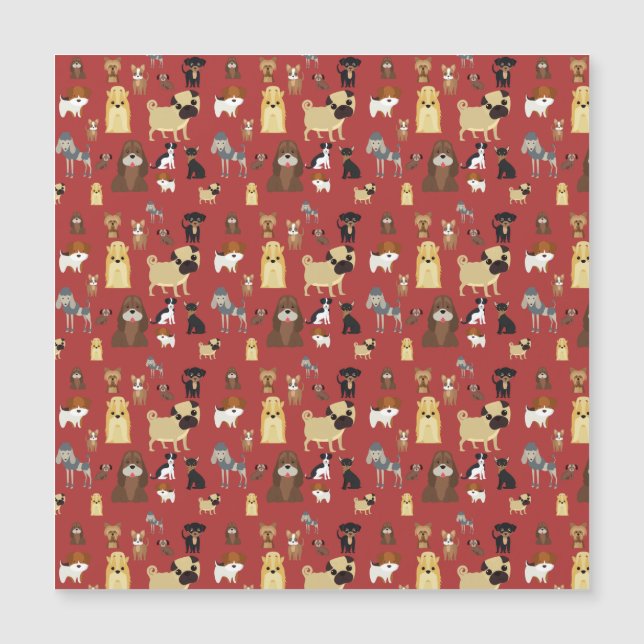 motif de chiens arrière - plans rouges. (Devant)