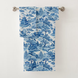 Motif de chinoiserie bleu et blanc