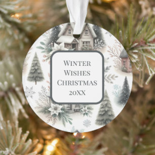 Motif de Chute de Neige de Cottage d'Hiver