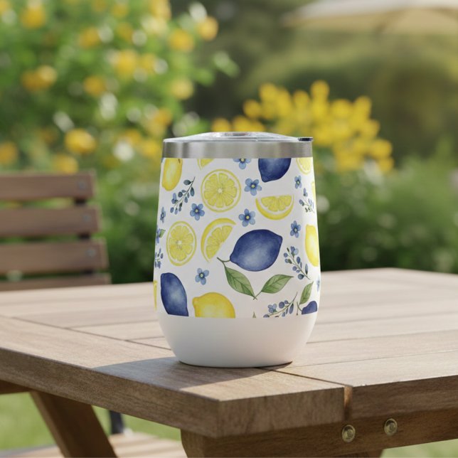 Motif de citron de campagne française bleu (Créateur téléchargé)