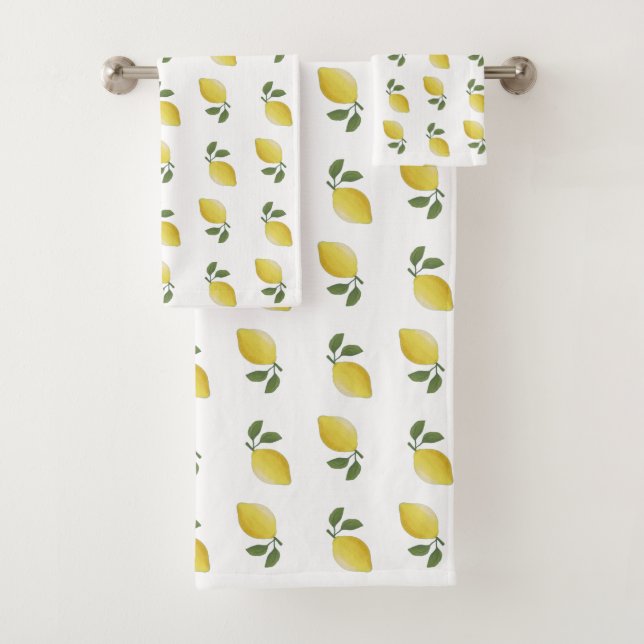 Motif de citron jaune sur fond blanc (En situation)
