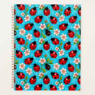 Motif de coccinelle colorée avec des fleurs