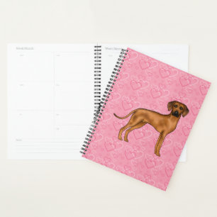 Motif de cœur d'amour de chien Rhodesian Ridgeback