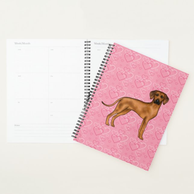 Motif de cœur d'amour de chien Rhodesian Ridgeback (Devant avec enveloppe)