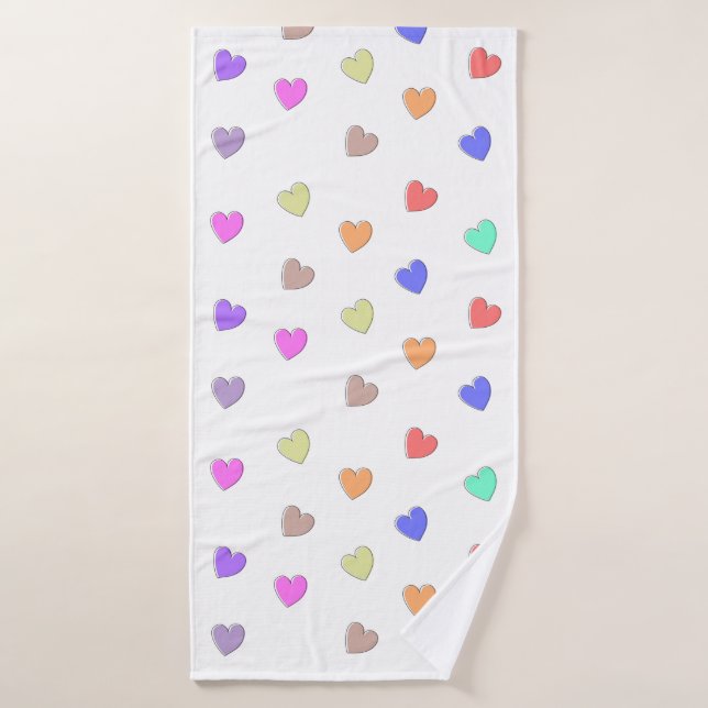 Motif de cœur en forme pastel (Serviette de bain)