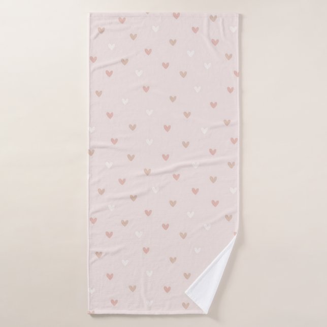 Motif de cœur minimal doux (Serviette de bain)