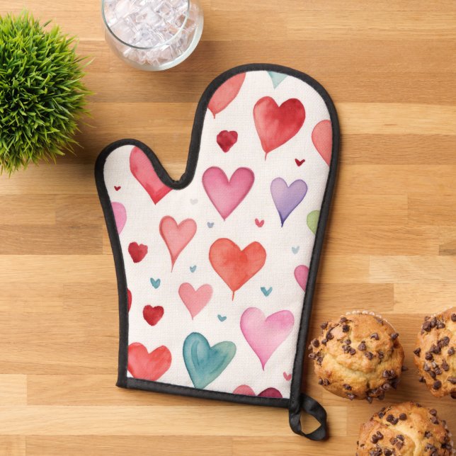 Motif de coeur moderne rouge rose bleu (De haut en bas)
