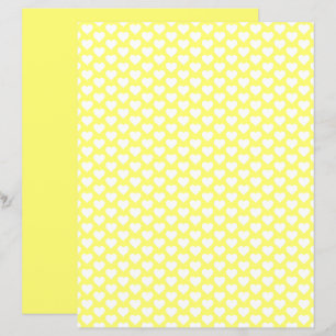 Motif de coeur Pastel Yellow Shade Papier