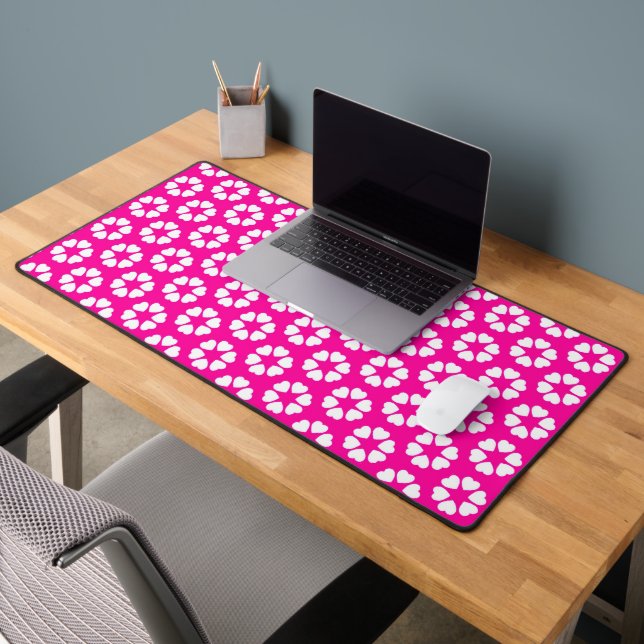 Motif de coeur rose et blanc (Bureau 2)