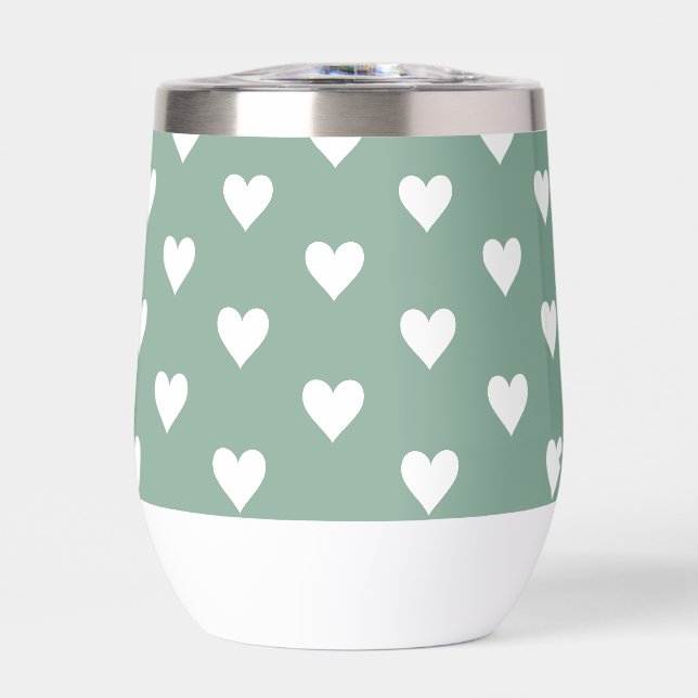 Motif de coeur vert sauge (Avant)