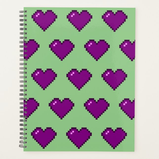 Motif de coeur violet Pixel (Devant)