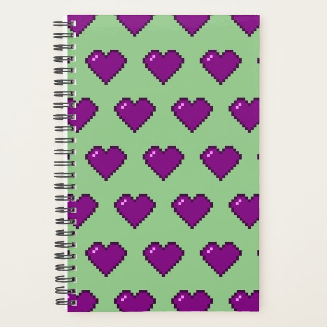 Motif de coeur violet Pixel (Devant)