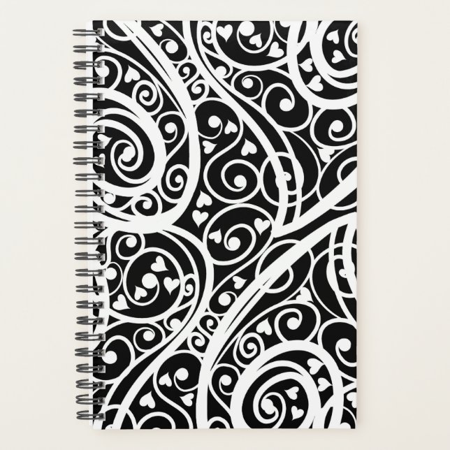 Motif de cœurs noirs et blancs mignons (Devant)