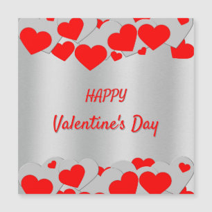 Motif de cœurs rouges et argentés personnalisé sur