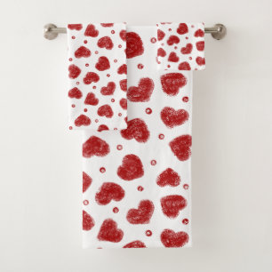 Motif de coeurs rouges et blancs