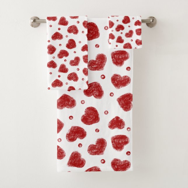 Motif de coeurs rouges et blancs (En situation)