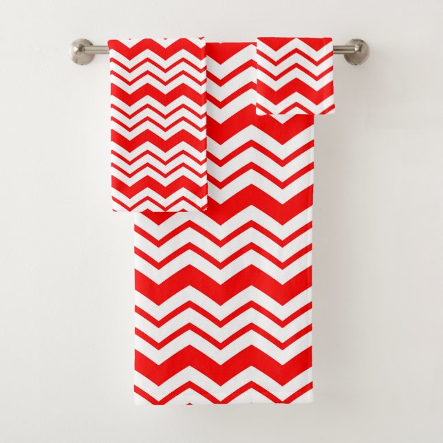 Motif de conception en chevron zigzag rouge blanc  (En situation)
