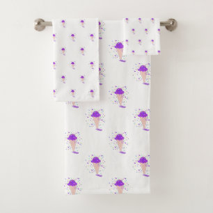 Motif de cône de glace à confettis violets