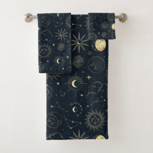Motif de constellation d'étoile d'or bleu minuit
