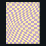 Motif de contrôle du tableau de bord jaune et lava<br><div class="desc">à damiers motif - chèque tordu violet et jaune / damier ondulé et déformé.</div>