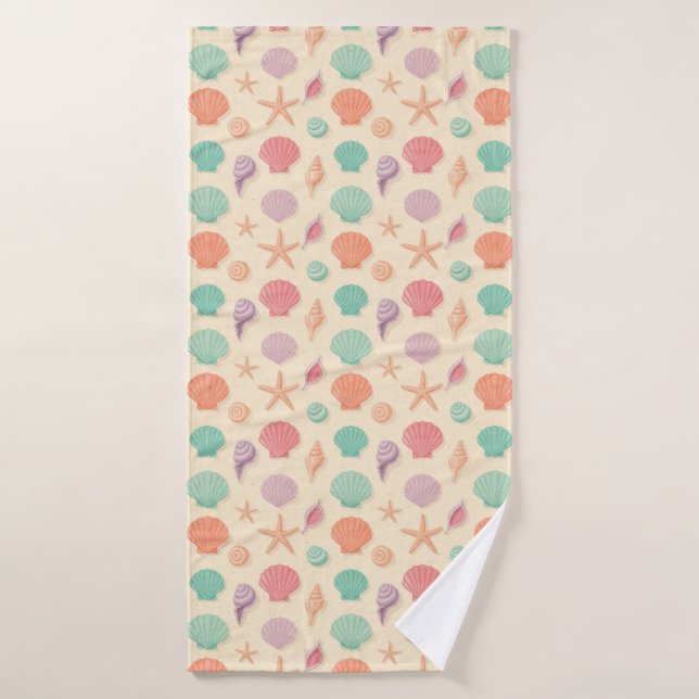 Motif de coquillage côtier (Serviette de bain)