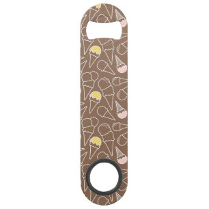 Motif de cornet de crème glacée sur le brun