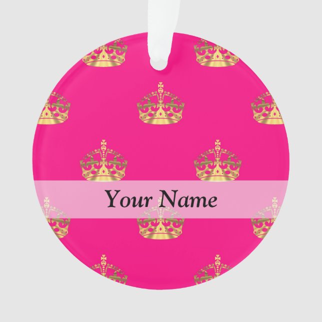 Motif de couronne rose et or (devant)