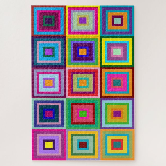 Motif de Courtepoint Coloré Abstrait Puzzle (Vertical)