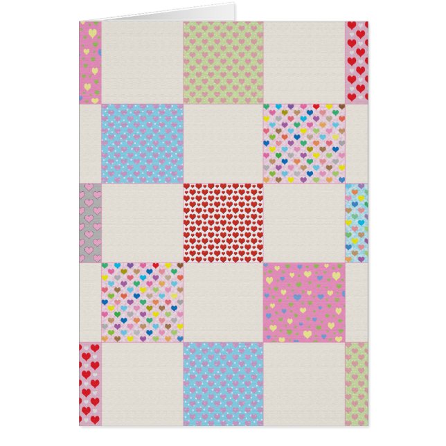 Motif de courtepointe de coeurs colorés (Devant)