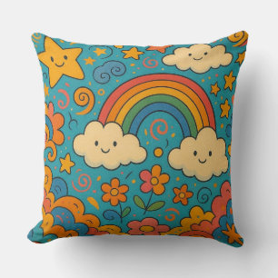 Motif de Coussin avec une Esthétique Rétro Mignonn