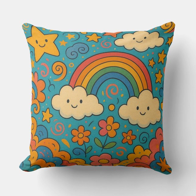 Motif de Coussin avec une Esthétique Rétro Mignonn (Recto)