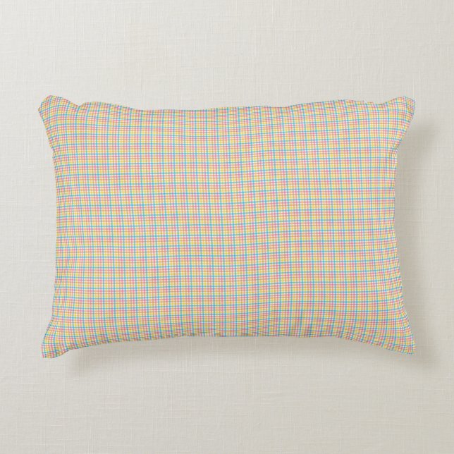 motif de coussin en rouge bleu et jaune sur fond b (Devant)