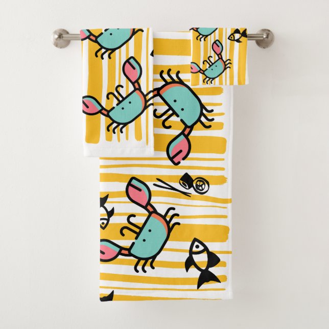 Motif de crabe de fruits de mer pour enfants  (En situation)