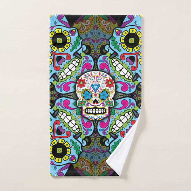Motif de crânes en sucre (Serviette à main)