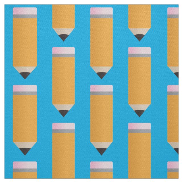 Motif de crayon de l'école Enseignant tissu bleu (Échantillon)