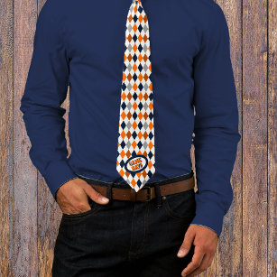 Motif de  de Jour Orange & Navy Jacquard Cravate
