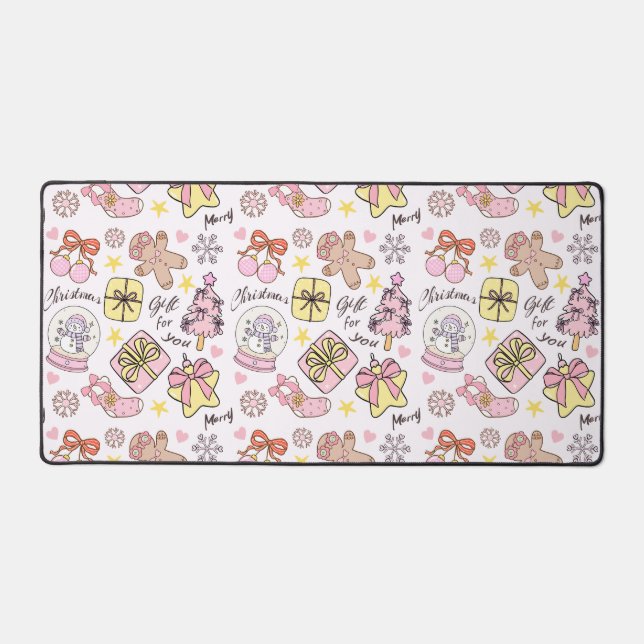 Motif de décorations de Noël rose pastel mignon (Recto)