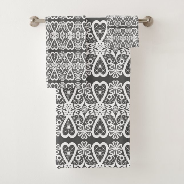 Motif de dentelle grise et blanche (En situation)