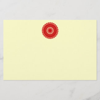 Motif de dentelle ronde rouge.