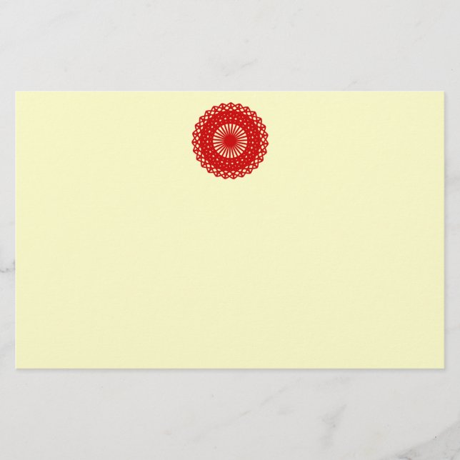 Motif de dentelle ronde rouge. (Devant)