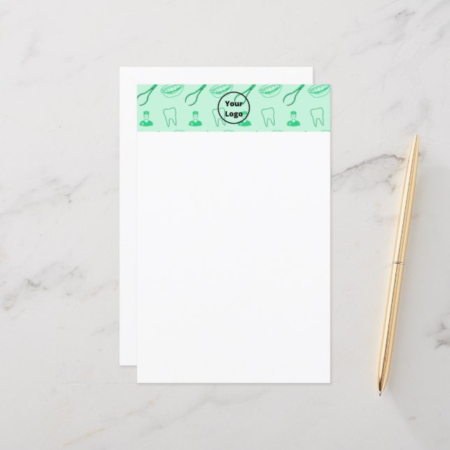 Motif de dentiste vert (Devant/Arrière en situation)