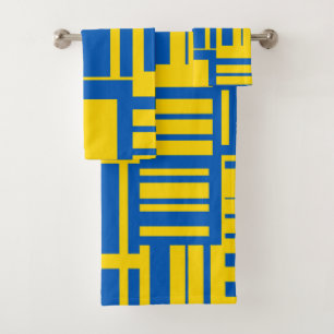 Motif de design de ligne de couleur bleue et jaune