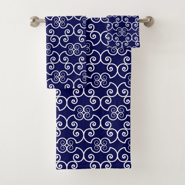 Motif de design en spirale blanche élégant sur fon (En situation)