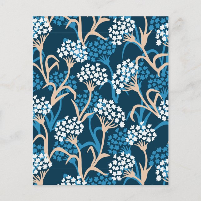 Motif de dessin de fleurs bleues (Devant)